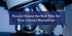 How to Choose a Title for your Article